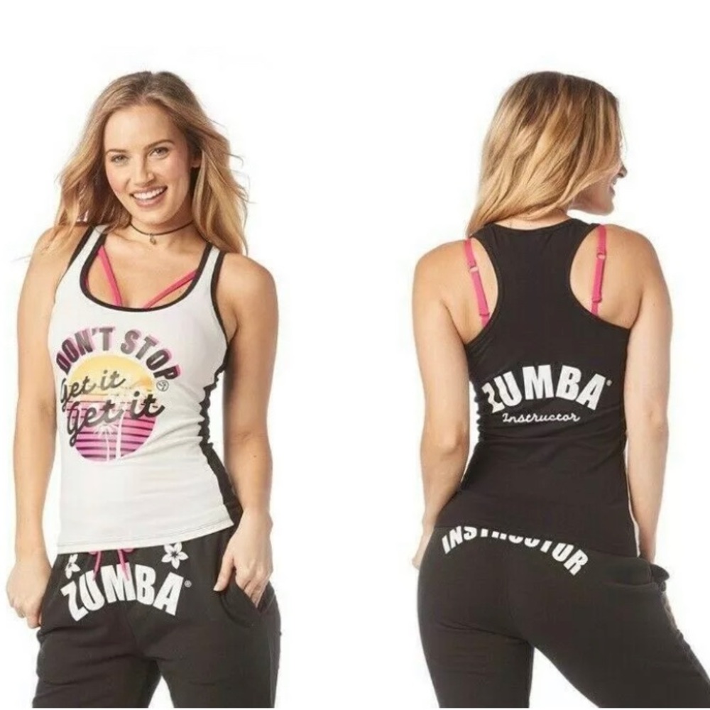 ZUMBAWEAR I Want My Instructor Tank Top Don't Stop Get It Get It Sz XL